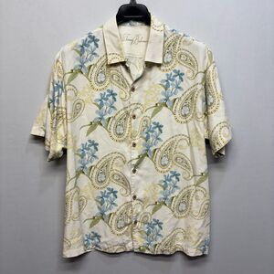 Tommy Bahama Men 100% Silk Button Shirt XL X-Large Paisley Floral C066 -30